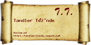 Tandler Tünde névjegykártya